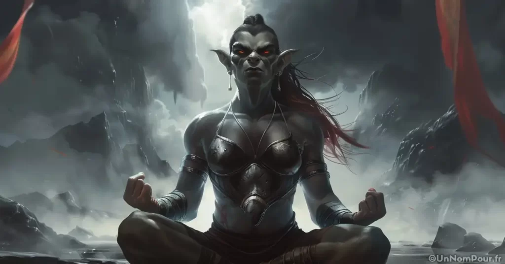orc monk female meditate