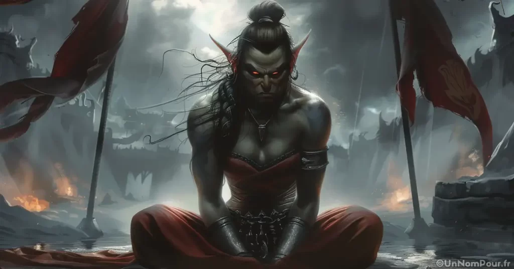orc monk female resting